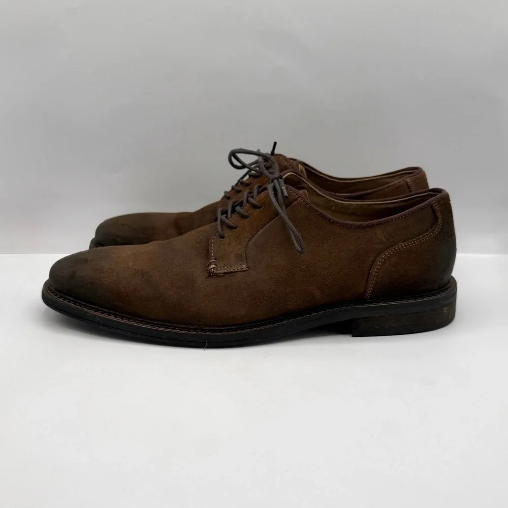 Aston Grey Shoes Mens 10 Brown Crerraven Dress Oxford Leather Lace Up Low Top